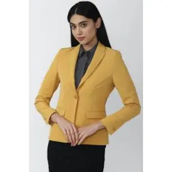 Women Yellow Solid Blazer 